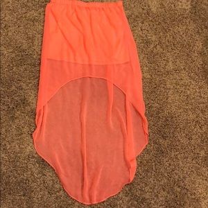 Express coral high low skirt